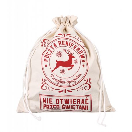 Worek jutowy świąteczny Renifer 45x40cm