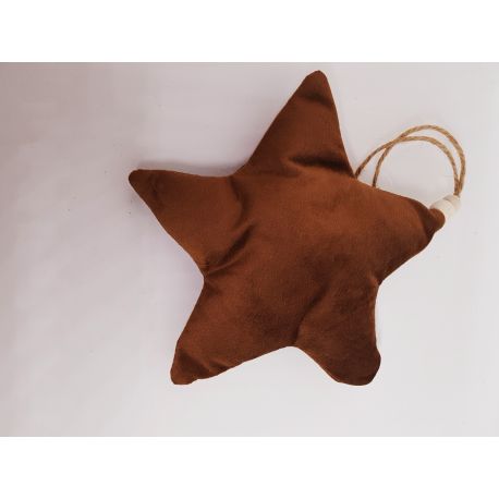 Zawieszka pluszowa gwiazdka brąz