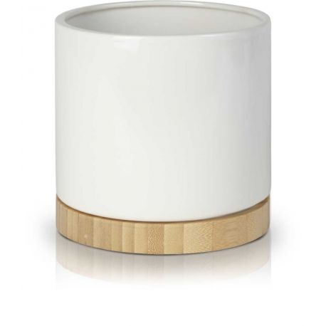 Cylinder bamboo biały 19cm