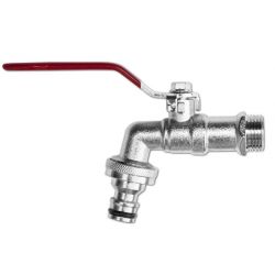 Kran kulowy 3/4 gz1"+nypel mosiądz niklowany