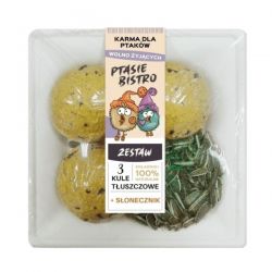 Kula tłuszczowa 3szt +słonecznik Ptasie Bistro