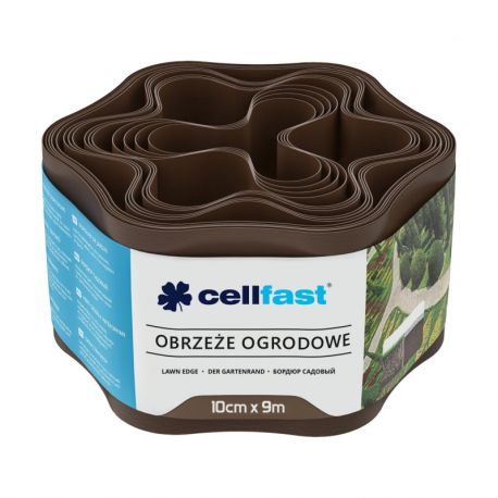 Cellfast- Obrzeża trawnik. 10cmx9m brąz.